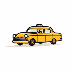Taxi in cartoon, doodle style. Isolated 2d vector illustration in logo, icon, sketch style, Eps 10. AI Generative
