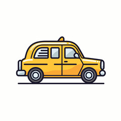 Taxi in cartoon, doodle style. Isolated 2d vector illustration in logo, icon, sketch style, Eps 10. AI Generative