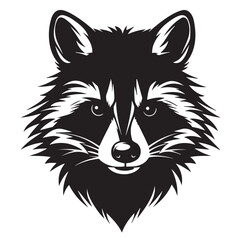 Fototapeta premium Raccoon in cartoon, doodle style. Isolated 2d vector illustration in logo, icon, sketch style, Eps 10, black and white. AI Generative