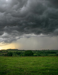 Naklejka na ściany i meble Storms and the countryside, rural countryside and the noceú storm, trees and the storm