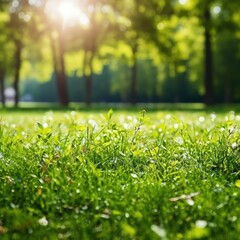 Fototapeta premium green grass in the park