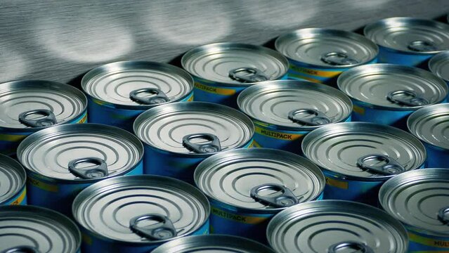 Canned Food At The Store Moving Shot