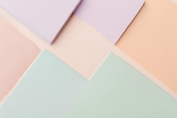 Pastel-colored blocks arranged in a balanced and harmonious composition, Pastel color post it note, Sticky Note Board, Post it memo board - obrazy, fototapety, plakaty