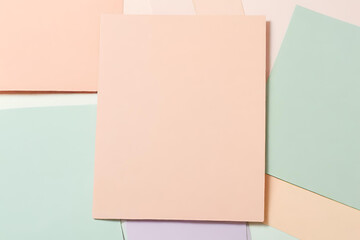 Pastel-colored blocks arranged in a balanced and harmonious composition, Pastel color post it note, Sticky Note Board, Post it memo board