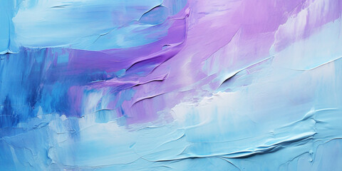 Rough oil paint texture background, abstract pattern of blue and purple brush strokes on canvas....