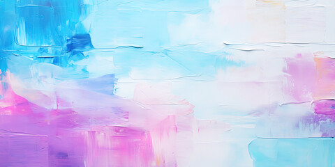 Oil paint texture background, abstract pattern of blue and purple rough brush strokes on canvas....