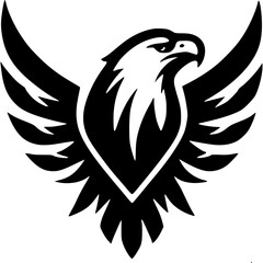 Fototapeta premium Eagle vector, flat icon, black