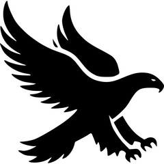 Eagle vector, flat icon, black