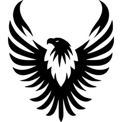 Eagle vector, flat icon, black