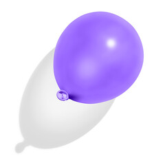 Purple balloon on white background