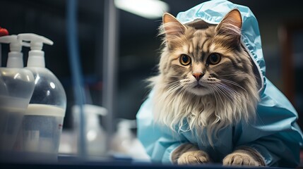 Cat Wearing a Lab Coat