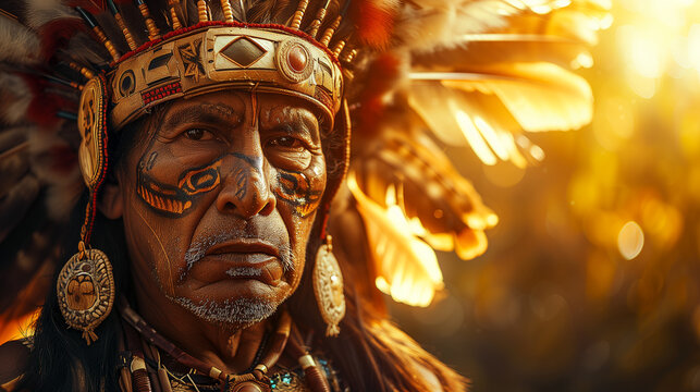Portrait of an ancient Aztec king. Aztecs, Aztec civilization