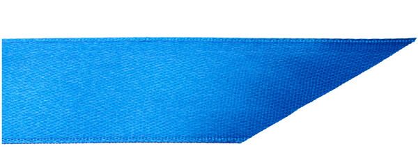Piece of blue satin ribbon on isolated background