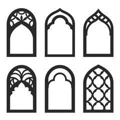 Arabic design vector shape of a window or door arch gate.