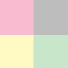 The background colors are pink  light grey  yellow and light blue.