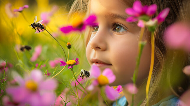girl with flowers
