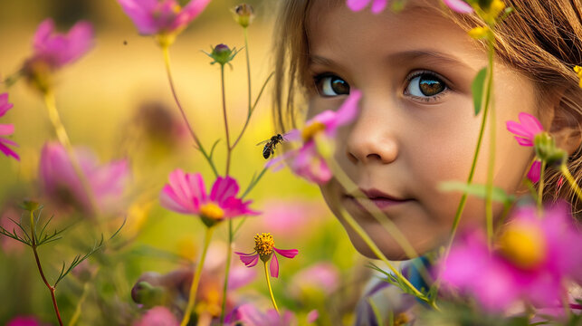 girl with flowers