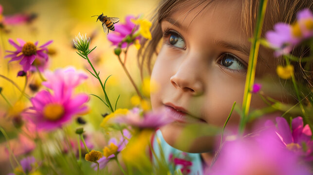 girl with flowers