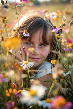 girl with flowers