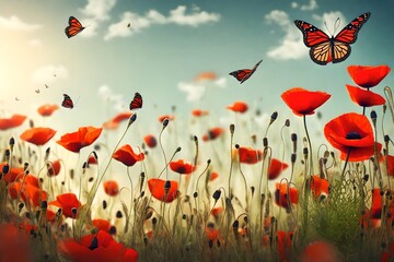 Obraz premium poppy flowers in the field