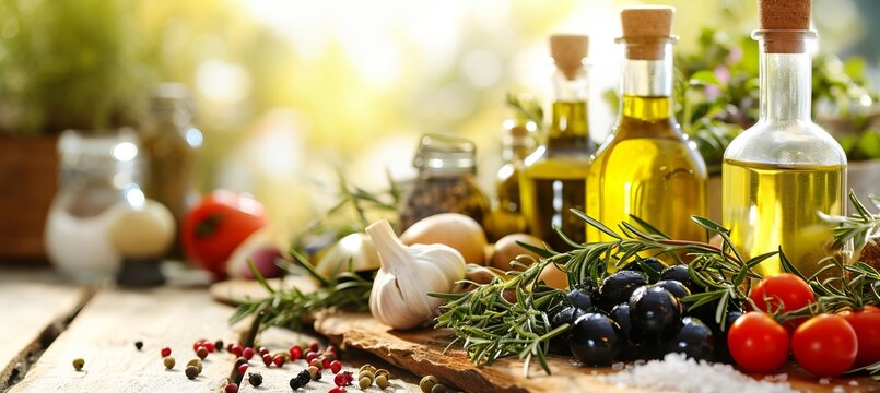 Bright white collage of food products divided by vertical lines in minimum 7 segments