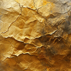 Textured golden paper, crinkled foil background, metallic gold texture, abstract rich luxury.