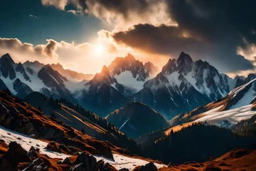 Foto auf Acrylglas sunrise in the mountains © Nomi