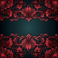 Illustration ornate floral pattern decorative dark red color for Presentations marketing, decks, ads, books covers, Digital interfaces, print design templates material, wedding invitation cards