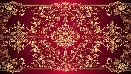 Illustration ornate floral pattern decorative dark red color for Presentations marketing, decks, ads, books covers, Digital interfaces, print design templates material, wedding invitation cards