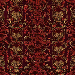 Illustration ornate floral pattern decorative dark red color for Presentations marketing, decks, ads, books covers, Digital interfaces, print design templates material, wedding invitation cards