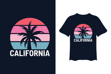 California, Los Angeles t-shirt design. Print ready T shirt design with palm tree. T-shirt design with typography and tropical palm tree for tee print, apparel and clothing
