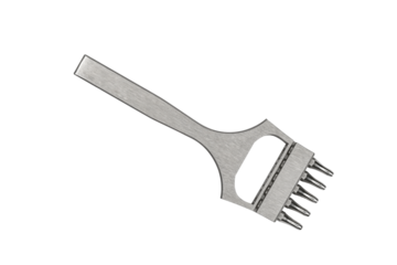 Leather Round Punching for Watch Strap Belt Row Punch Hole Handmade Leathercraft isolated on transparent background.