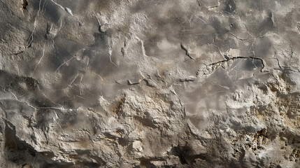 Close Up of Cracked Rock, Detailed View of Natural Fissures and Faults in Stone Surface