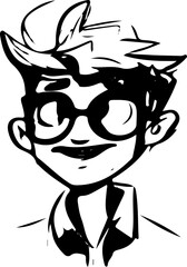 Gesicht Skizze Sportler avatar Vektor gezeichnet Tuschezeichnung