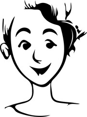 Gesicht Skizze Sportler avatar Vektor gezeichnet Tuschezeichnung