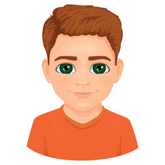 Portrait of young man with orange hair