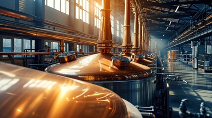 Brewing process at the plant using modern technologies