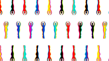 pattern with silhouette of ballerina on white background riso print with ballerina risograph effect minimalist art print vector	