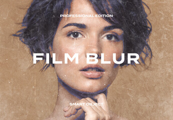 Film Blur Retro Grain Frame Photo Effect Paper Texture Template Mockup Overlay Style