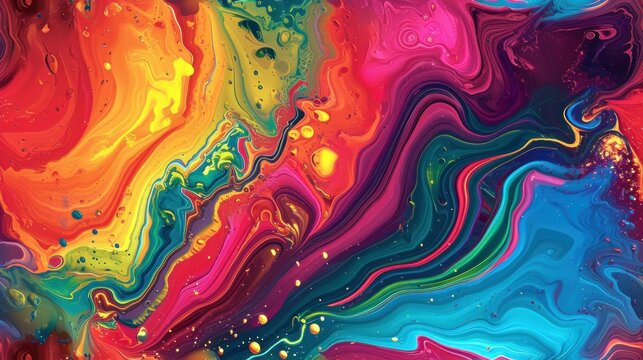  a close up of a multicolored background with a lot of drops of paint on the bottom of the image.