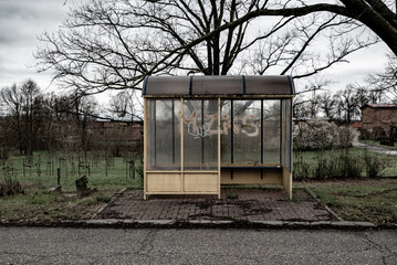 Abandoned depopulated town and houses in Poland in the village of Żukowice. Contaminated area near the Głog&oacute;w Copper Smelter