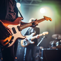 Obraz premium Rock Band Performing Live on Stage