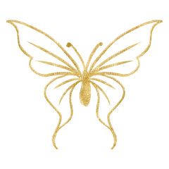 Gold Glitter Butterfly Line art