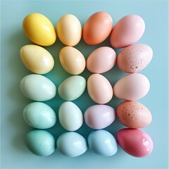 Easter egg holiday background. Easter eggs beautiful colors