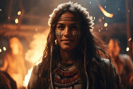 Native american, American Indians, First Americans or Indigenous Americans, Indigenous peoples of the United States. culture authenticity, ethnic attire, tradition.