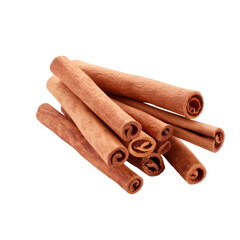 Isolated cinnamon sticks. Isolated on transparent background. 