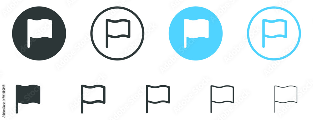 Leinwandbilder flag icon button. Flag pointer icon waving pennant sign. Waving flag icon. Web icons set