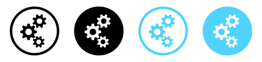 Setting gears icon set. gear icon button. cog wheel or cogwheels group icon - Automation, Machine, Engine, Preferences, Options, Web icons set