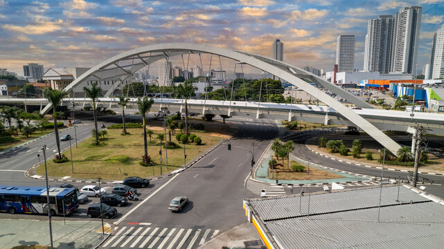 Metallic Bridge. Reinaldo de Oliveira Viaduct in the city of Osasco, Sao Paulo, Brazil.