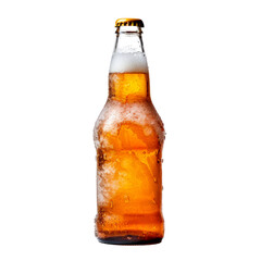 Ice cold bottle of beer. isolated on transparent background. PNG